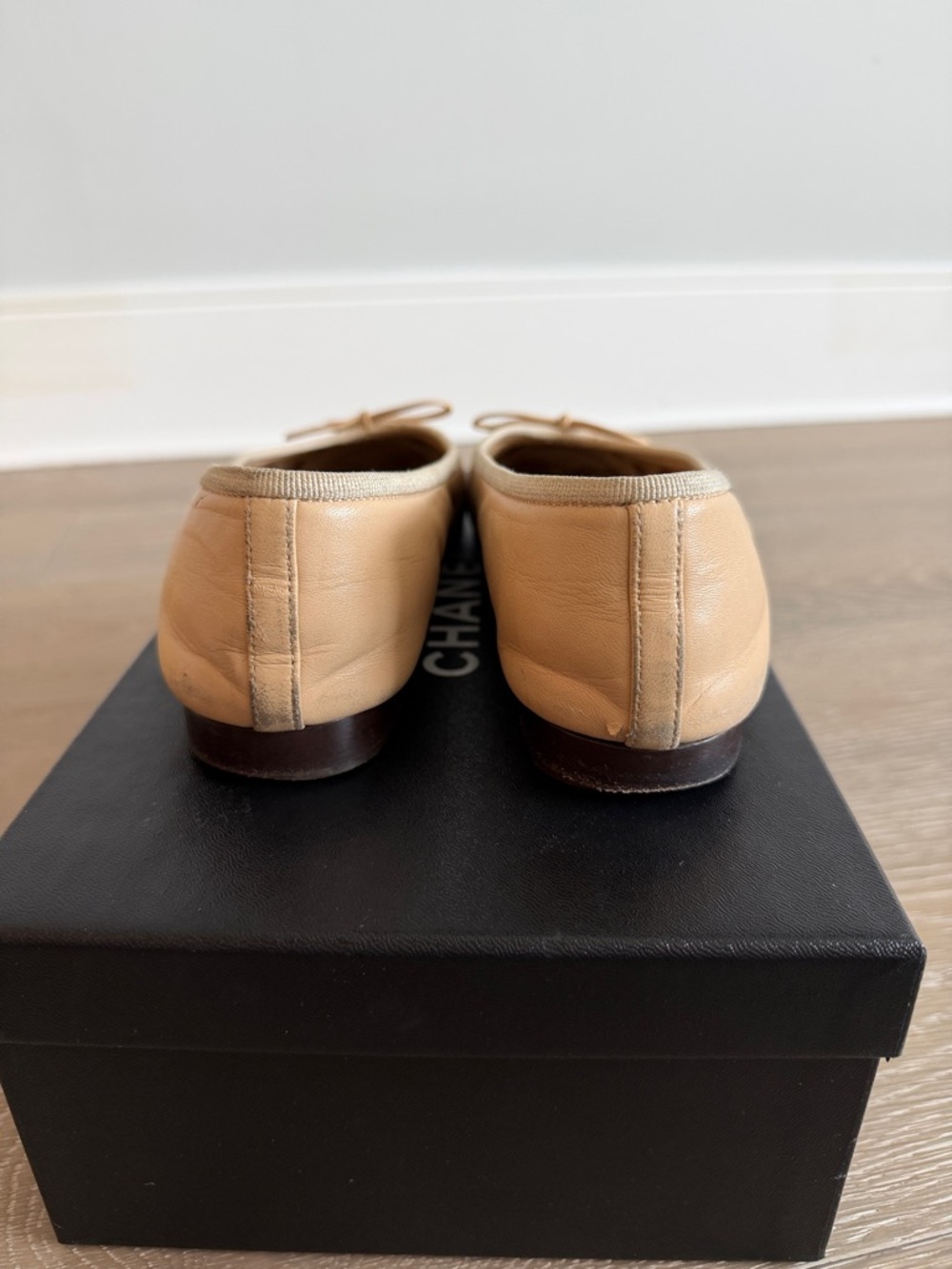 Chanel Beige and Black Ballet Flats - Picture 5 of 10